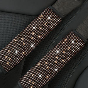 <span class=keywords><strong>Protège</strong></span>-ceintures de sécurité de voiture en strass scintillants, couvre-bretelles universels en cristal étincelant pour voitures et SUV - Product Image 4