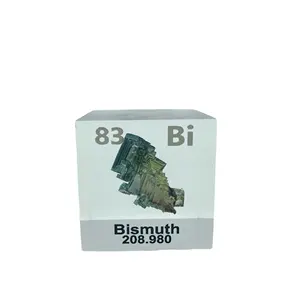 83 bismuth elementos cubo acrílico bi periódico mesa elementos bloco de exibição tabela periódica com elementos reais personalizado