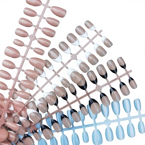 Puntas de Uñas Postizas Francesas en Forma de Almendra, Realistas, Cortas, Hechas a Mano, para <span class=keywords><strong>Manicura</strong></span>; Fabricante Mayorista, Exportación - Product Image 1