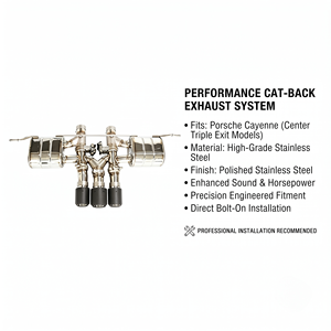 Vortex Acoustic-Tuned Stainless Muffler Assembly Featuring Vacuum Valve For Porsche Cayenne Tuning - Product Image 1
