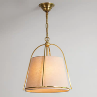 Lustre en tissu de style rétro américain, luxe léger, simple, post-moderne, pour vestiaire, chambre, salle à manger, bureau, couloir