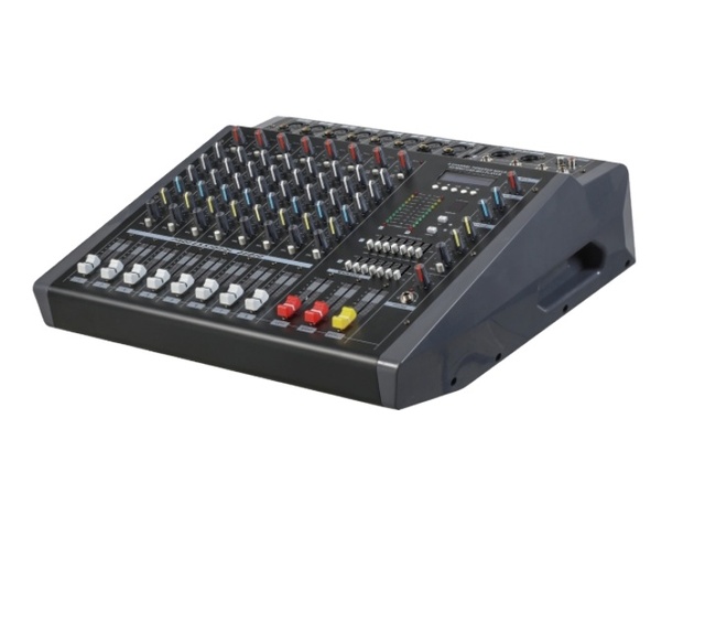 Powered Mixer 2* 350W at 4 Ohm 8 Channels Input 1 AUX Input/Output DSP Effects MP3 USB Mixer