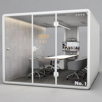 Soundbox 8 Personne Pack Plat Mobile Cabine Silencieuse Installation de Meubles Fabricants de Bureaux Cabine de Bureau Insonorisée pour Réunion