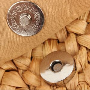 T191 Women's Lightweight Durable Straw Beach Clutch Bag Open Closure Polyester Lining Summer Mini Vacation - Product Image 4