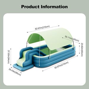 Factory Eco-friendly Durable PVC Large Size <strong>Swimming</strong> <strong>Pool</strong> with <strong>Slide</strong> and Canopy Cool Summer Water Play Center for Families - Product Image 4