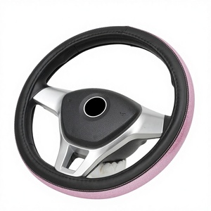 Housse de <span class=keywords><strong>volant</strong></span> en cuir antidérapante de qualité supérieure, universelle, 38 <span class=keywords><strong>cm</strong></span>/15'', décoration intérieure de voiture pour femmes - Product Image 3