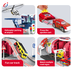 Chengji Ensemble de jouets de construction en métal moulé sous pression : <span class=keywords><strong>Garage</strong></span> de stationnement, scène de simulation amusante, modèle d'avion, modèle de voiture en alliage, camion de ville et pistes de jeu pour enfants - Product Image 3