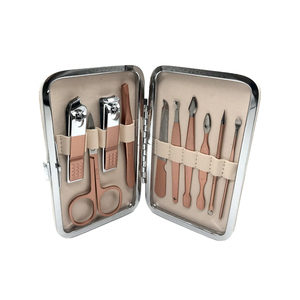 Juegos de manicura de oro rosa de 10 piezas, suministro de pedicura, productos para el cuidado personal de las uñas, incluye tijeras para cejas - Product Image 2