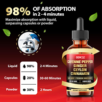 Gouttes liquides au poivre de Cayenne 8 en 1 OEM avec gingembre cannelle de Ceylan et 5 autres herbes pour la digestion soutien de la santé circulatoire