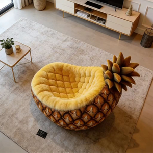 เก้าอี้บีนแบ็กทรงสับปะรด ดีไซน์ผลไม้สุดสร้างสรรค์ เฟอร์นิเจอร์ห้องนั่งเล่น ผ้าพลัฌนุ่มสบาย สำหรับเด็ก - Product Image 2