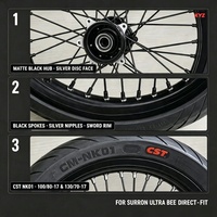 Ensemble de roues à rayons en aluminium CNC Supermoto KYZ complet de 17 pouces, pneus avant et arrière, compatible avec Surron Ultra Bee, plusieurs couleurs, 2026