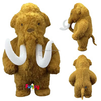 Costume de mamouth gonflable pour adulte, peluche réaliste, mascotte d'animal pour fête d'Halloween, cosplay