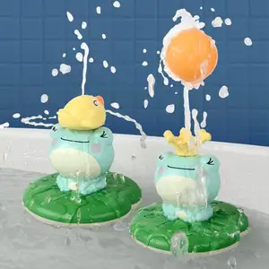 Mainan mandi katak elektrik bayi, mainan semprotan air Sprinkler bak mandi untuk bayi