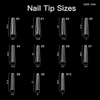 500 pièces NO C XXL Coffin Demi-couverture, Capsules d'ongles à marque privée, Designs simples de French manucure pour extensions acryliques