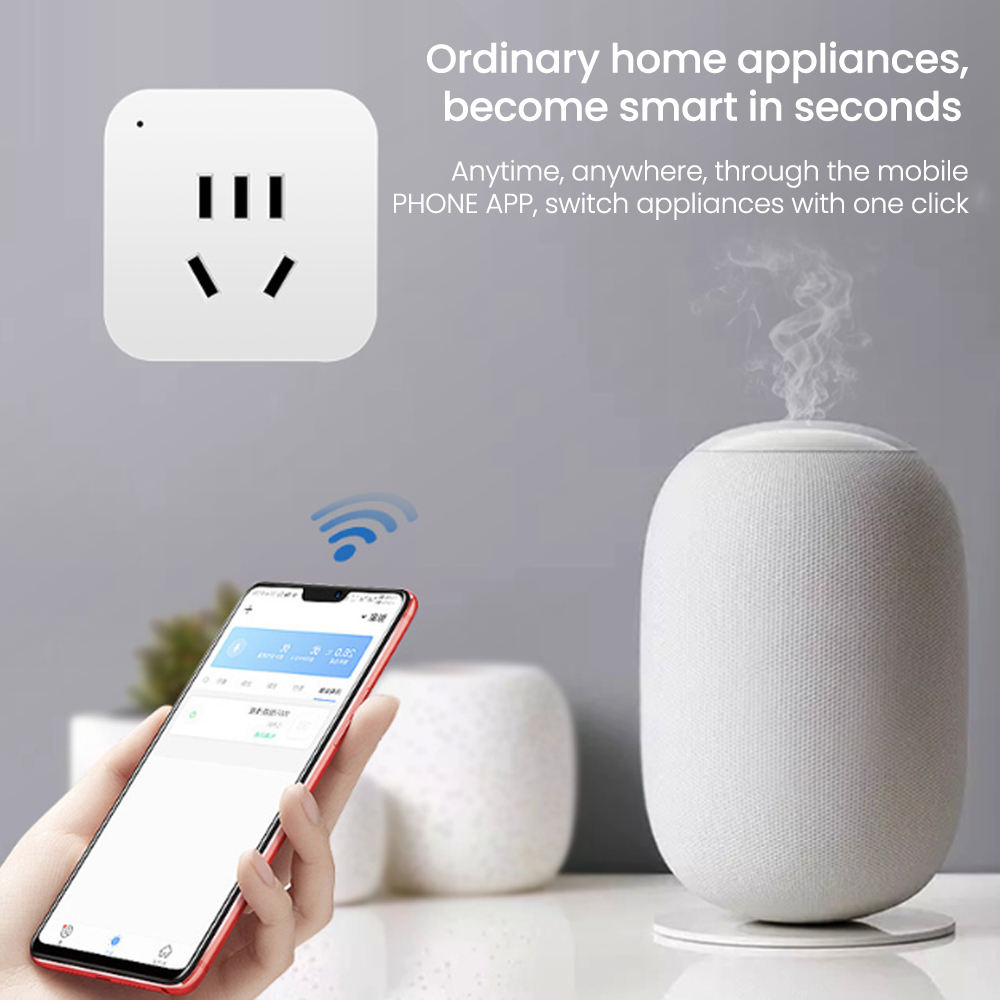 HONPNK Graffiti WiFi Five-Hole National Standard Smart Socket With Voice Remote Control and Timer Switch Wifi Smart Socket