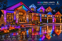 Éclairage LED permanent pour extérieur Gemstone Lighting, DC48V IP68, lumière ponctuelle RGBW, étanche, pour la décoration de façade de bâtiment