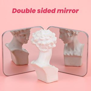 Wholesale Heart square Round Folding Compact Mirror Pocket Custom logo Portable Travel Makeup Mirror - Product Image 4