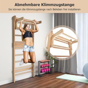 Patio interior de madera ecológico Jungle <span class=keywords><strong>Gym</strong></span> Niños pequeños Escalera de pared sueca Gimnasio en casa para niños - Product Image 2