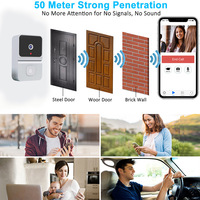 Sonnette Intelligente Sans Fil Tendance avec Vision Nocturne HD, Caméra WiFi à Commande à Distance, Interphone Vidéo de Sécurité Domestique