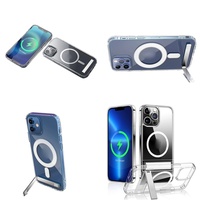 Casing Magnetik untuk iPhone 13 12 Plus Anti-jatuh, Case HP untuk iPhone 16 Pro Max 17 Air 15 14 11 dengan Stand