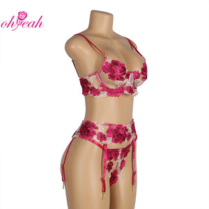Set <span class=keywords><strong>Reggiseno</strong></span> e Mutandine <span class=keywords><strong>con</strong></span> Ricamo Floreale <span class=keywords><strong>Trasparente</strong></span>, <span class=keywords><strong>Reggiseno</strong></span> <span class=keywords><strong>con</strong></span> <span class=keywords><strong>Ferretto</strong></span> Taglie Forti XXXL, Set <span class=keywords><strong>Reggiseno</strong></span> Mutandine e Giarrettiera da Donna - Product Image 3