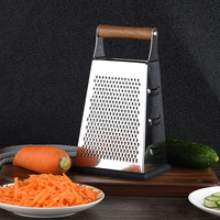 Rallador de Acero Inoxidable, Cortador de Verduras, Triturador de Alimentos, Utensilio de Cocina de 4 Lados para Queso