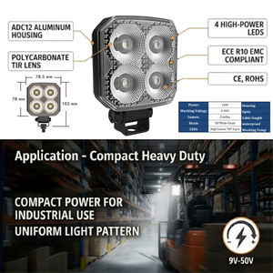 Faro da Lavoro LED da 3 Pollici con Design Unico, 9-50V, Modello 50 °   Faro a fascio largo per carrelli elevatori, trattori UTV e macchine agricole IP68 - Product Image 5