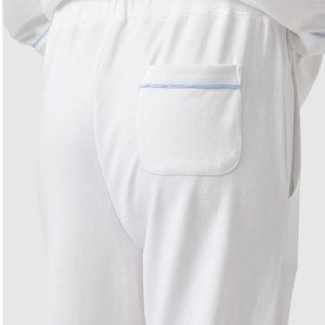 Ropa de descanso personalizada, <span class=keywords><strong>pijama</strong></span> blanco de 2 piezas 100% algodón <span class=keywords><strong>Pima</strong></span>, ropa de dormir para mujer, conjuntos de ropa de salón para mujer - Product Image 3