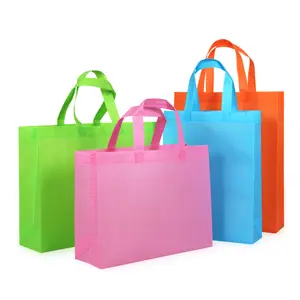 customized non woven with your own logo, shopping cloth bag pp nonwoven bag with handle