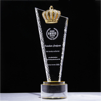 Trophée de récompense personnalisé en cristal K9, couronne personnalisée, verre 8*30CM, sablé, moderne, Jadevertu