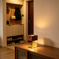 2 1 Lampu Sensor Gerak Kayu dengan Diffuser Aroma, Lampu Malam Isi Ulang Tanpa Kabel, Ramah Lingkungan untuk Kamar Tidur, Ruang Tamu, Rumah
