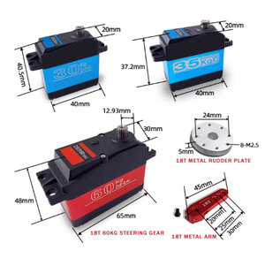 Servo <span class=keywords><strong>DSSERVO</strong></span> PWM Impermeable de 20 kg de Alto Torque, Metálico, Accesorio para Modelos de Autos 1/8 1/10, para Modelos de Barcos y Servo de Arrastre - Product Image 3
