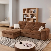 Ergonomisches Manuelles Verstellbares Schlafsofa mit Tief Gepolsterter Sitzfläche und Weichem Stoff Multifunktionales Konvertierbares Sofa für Zuhause