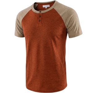 Camisetas personalizadas de cuello redondo para hombre, estilo vintage con bloques de color, manga corta raglán, corte holgado, 100% algodón, estilo urbano, camiseta básica. - Product Image 1
