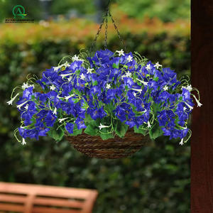 Flor de plástico Artificial Morning Glory, <span class=keywords><strong>petunias</strong></span> artificiales de Interior para cajas de flores, maceta colgante para tumbas, ventana, jardín, porche - Product Image 3
