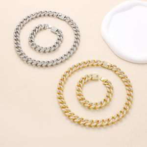 ヒップホップ フルラインストーン アイスアウト パヴェ マイアミ キューバン リンク チェーン ジュエリー ブリンブリン メンズ ラッパー ネックレス Collar De Rapper Masculino - Product Image 3