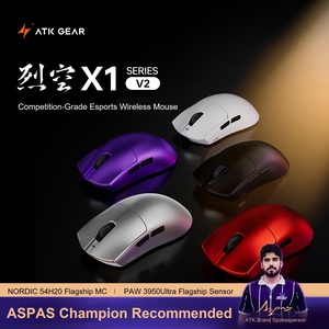เมาส์ ATK X1 V2 Ultimate 2.0 ไร้สาย Paw3950 Ultra น้ำหนักเบา 54 กรัม 42000DPI 750IPS 0.163ms ความหน่วงต่ำ อุปกรณ์เสริมสำหรับเกมเมอร์ ของขวัญ - Product Image 1