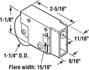 Weiju Chất lượng cao trượt Patio cửa lắp ráp con lăn với 1-1/2 inch thép bóng mang Bánh Xe Cửa sổ con lăn - Product Image 6