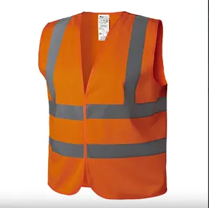 Orange Color XL Size with shoulder stripes EN20471 Safety hi-vi vest