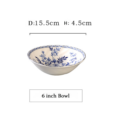 bol bleu de 6 pouces
