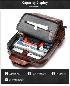 Рюкзак из натуральной кожи для путешествий - Product Image 4