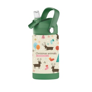 Custom 500ml Stainless Steel Vacuum Insulated Eco-Friendly Food Contact Safe <b>Kids</b> Water Bottle Straw Cute Pattern 12-24hrs - Product Image 2