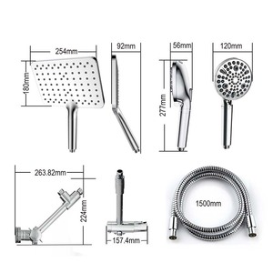 Juego de ducha con cabezal de ducha tipo lluvia de 180 mm y cabezal de pulverización manual de 120 mm, manguera de 1500 mm, prevención de la corrosión - Product Image 1