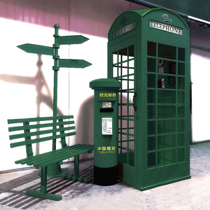 Cabina telefonica grande decorazione per finestra modello in latta per esterni, oggetti di scena per <span class=keywords><strong>studio</strong></span> fotografico - Product Image 3