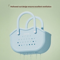 Panier de Douche Rectangulaire en Plastique, Égouttoir de Bain Portable, Rangement pour Lavabo, Idéal pour Dortoirs Étudiants, Design Moderne et Minimaliste