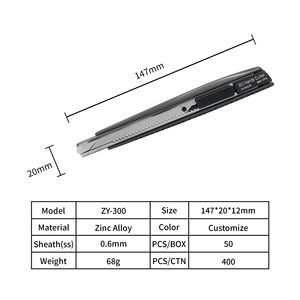 Cuchillo <span class=keywords><strong>retráctil</strong></span> personalizado <span class=keywords><strong>de</strong></span> alta calidad, cortador automático, hoja <span class=keywords><strong>de</strong></span> acero inoxidable <span class=keywords><strong>de</strong></span> 9 mm, mango <span class=keywords><strong>de</strong></span> aleación <span class=keywords><strong>de</strong></span> zinc, cuchillo utilitario con botón <span class=keywords><strong>de</strong></span> presión para bricolaje - Product Image 4