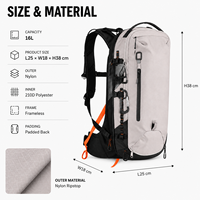 Sac à dos de randonnée en nylon léger 16L personnalisé, imperméable et réglable pour l'extérieur – Vente en gros