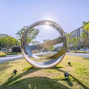 Sculpture de cerceau en acier inoxydable 316L personnalisée oeuvre de signature pour l'<span class=keywords><strong>immobilier</strong></span> de luxe - Product Image 1