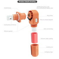 Connecteur HVDC étanche 8mm 1500V 50A 55A 70A connecteur de stockage d'énergie pour alimentation extérieure au Lithium
