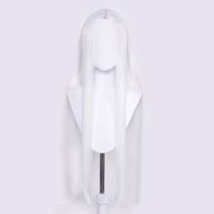 Perruque longue et droite pour femme, 100 cm, avec frange latérale, en fibre haute température, pour mode, beauté et cosplay, perruque complète - Product Image 5